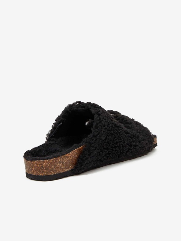 Replay Черни дамски чехли с изкуствена кожа Replay