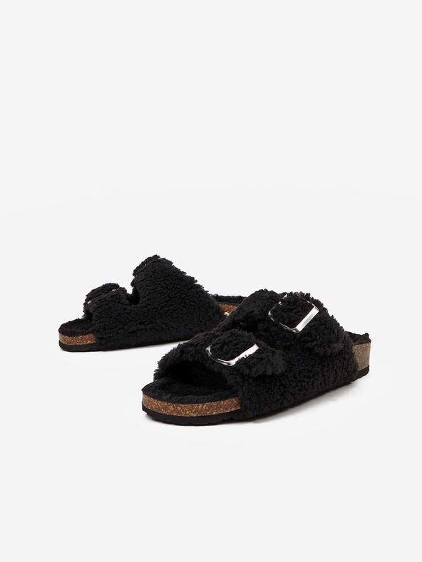 Replay Черни дамски чехли с изкуствена кожа Replay