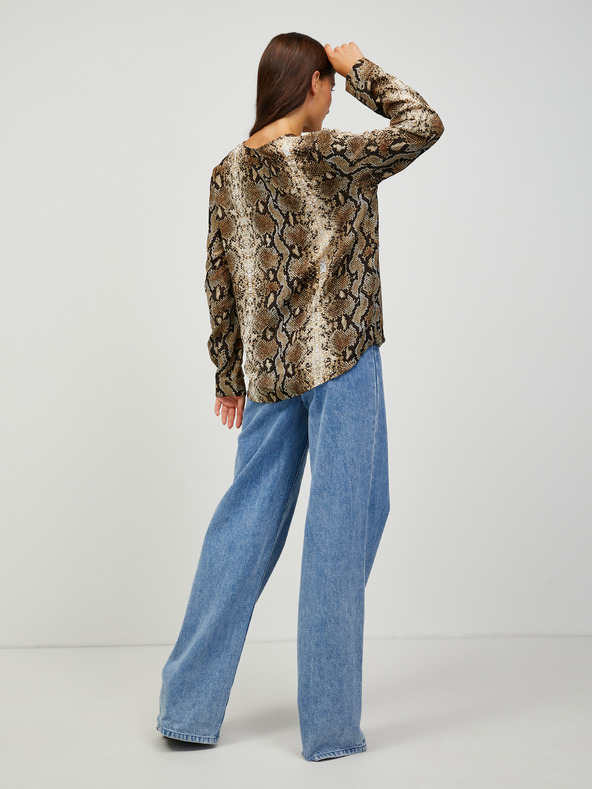CAMAIEU Блуза с кафява шарка CAMAIEU