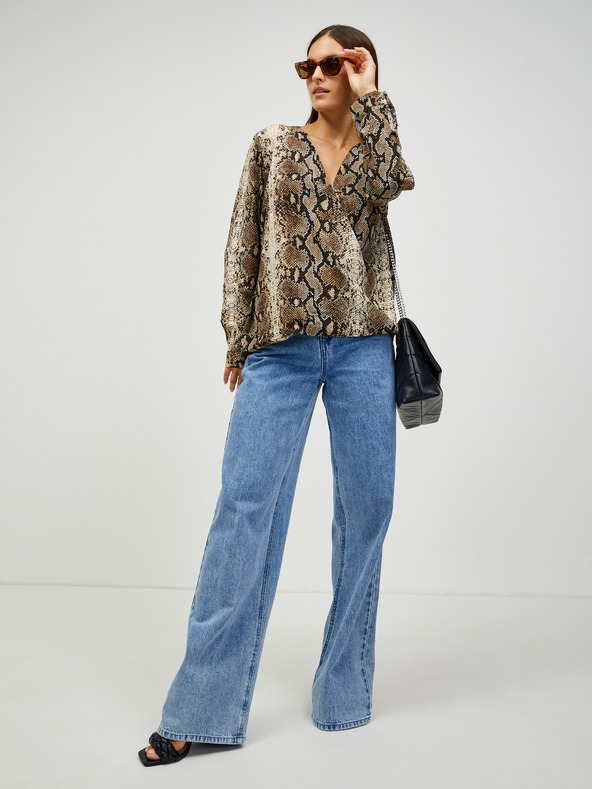 CAMAIEU Блуза с кафява шарка CAMAIEU