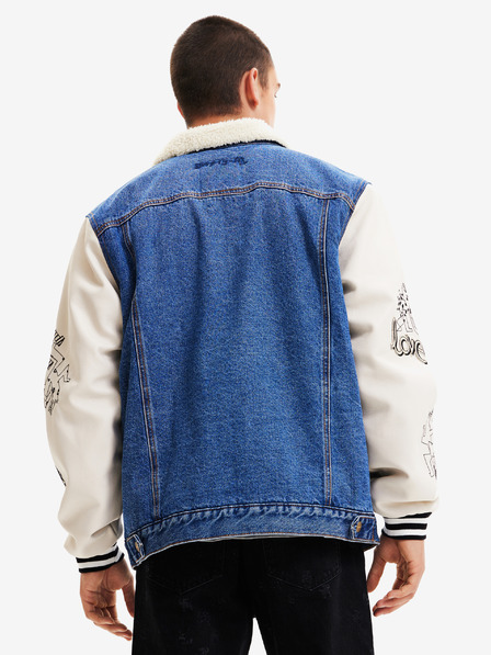 Desigual Бяло и синьо мъжко дънково яке Desigual Wolf