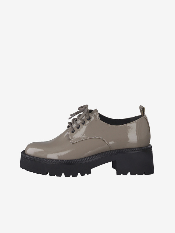 Tamaris Светлокафяви лъскави обувки на ток Tamaris