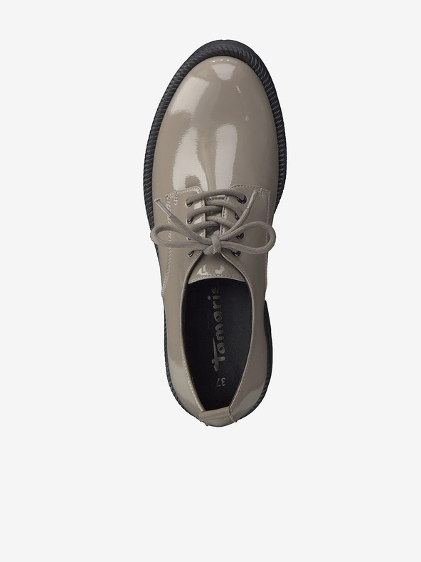 Tamaris Светлокафяви лъскави обувки на ток Tamaris