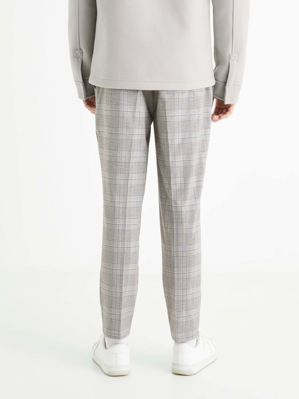 Celio Сив мъжки кариран панталон Celio 24H Avocheck