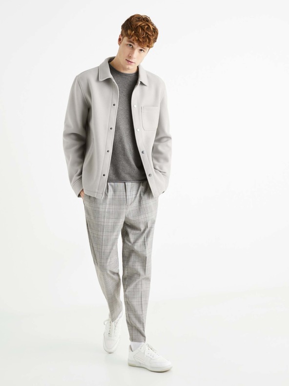 Celio Сив мъжки кариран панталон Celio 24H Avocheck