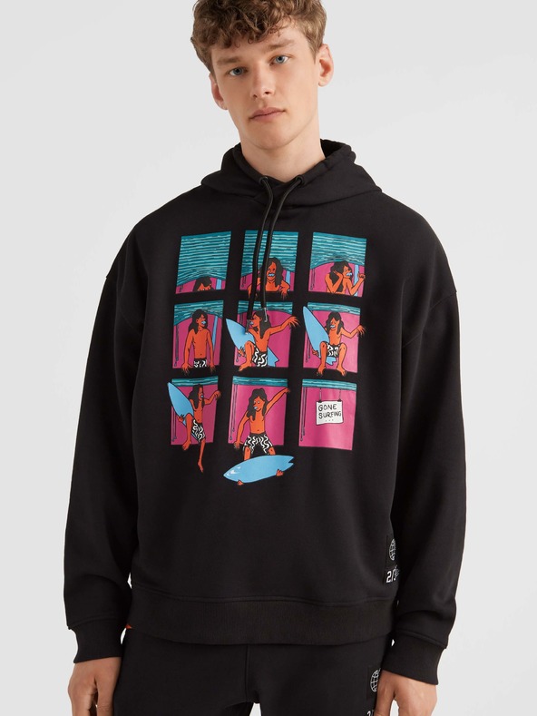 O'Neill Черен мъжки суитшърт с качулка O'Neill Progressive