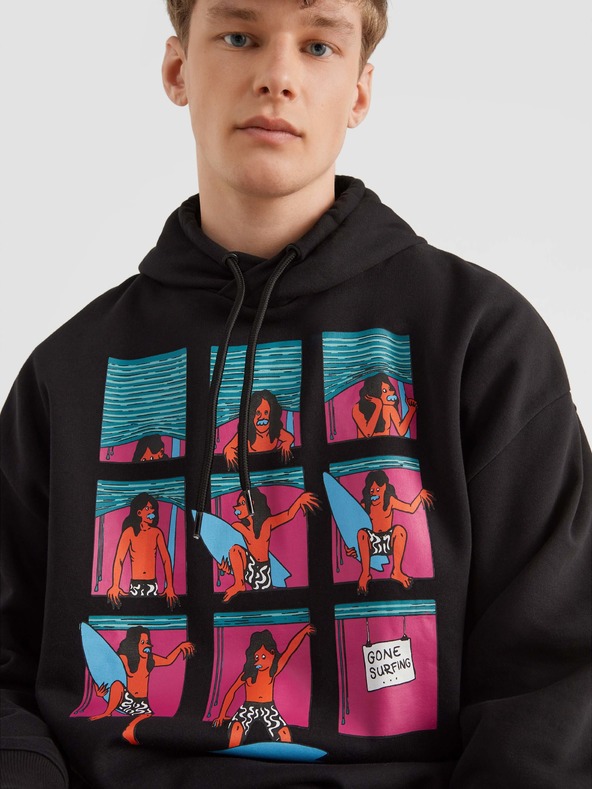 O'Neill Черен мъжки суитшърт с качулка O'Neill Progressive