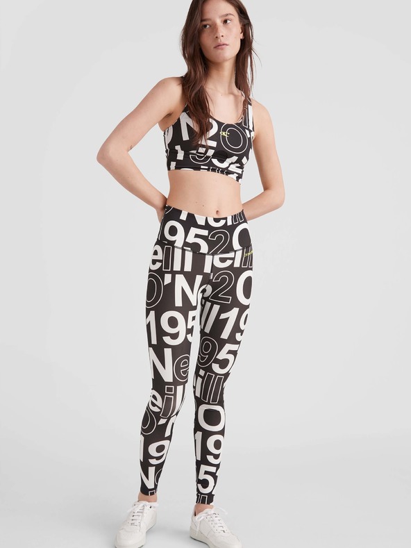 O'Neill Бяло-черен дамски спортен клин с щампа O'Neill Multi