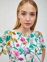 Orsay Зелено-бяла блуза на цветя с връзки на гърба ORSAY