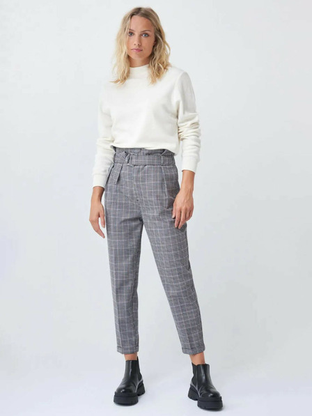 Salsa Jeans Сив кариран панталон с изрязани крачоли Salsa Jeans