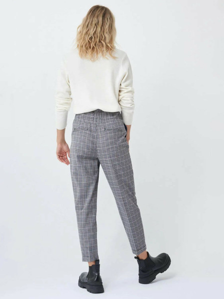 Salsa Jeans Сив кариран панталон с изрязани крачоли Salsa Jeans