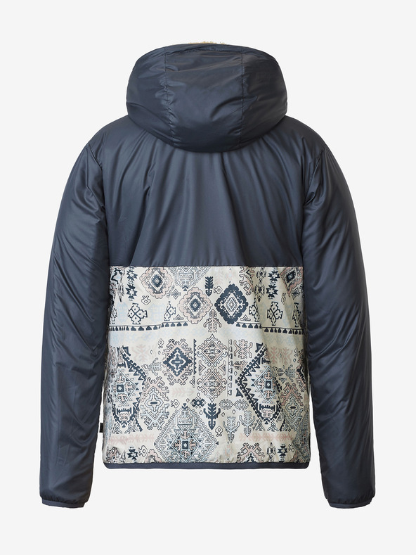 Picture Кафяво и синьо дамско двустранно зимно яке с качулка Picture Posy