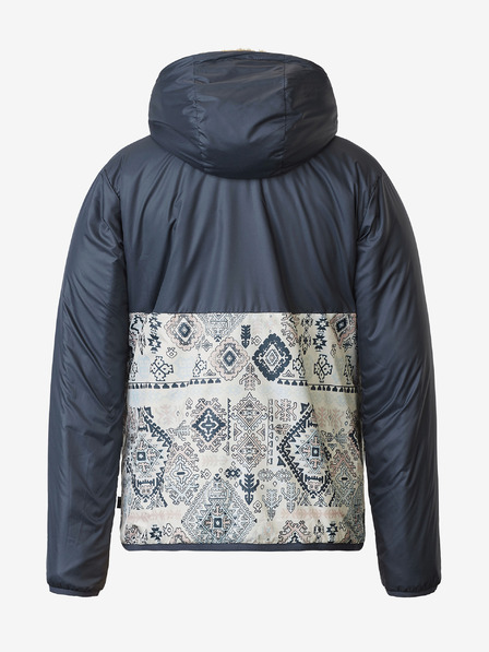 Picture Кафяво и синьо дамско двустранно зимно яке с качулка Picture Posy