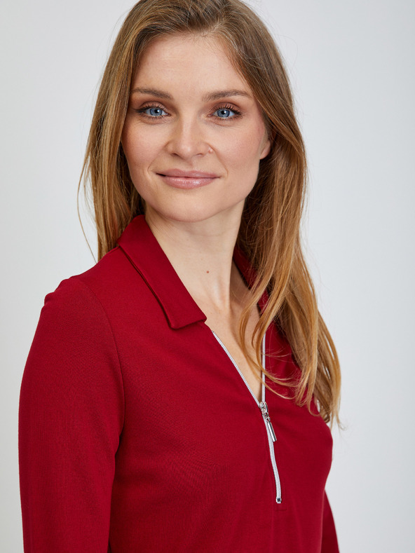 Orsay Червена тениска с три четвърти ръкав ORSAY