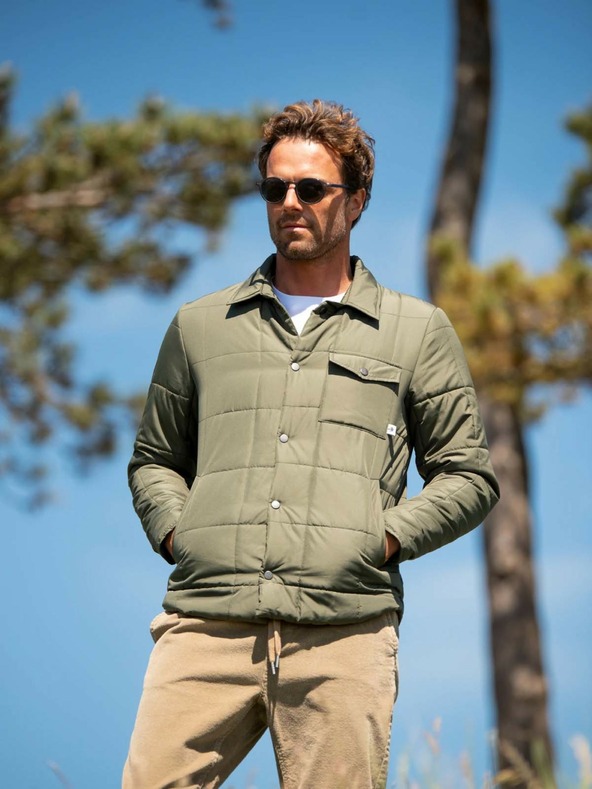 Brakeburn Мъжко леко яке с риза в цвят каки Brakeburn