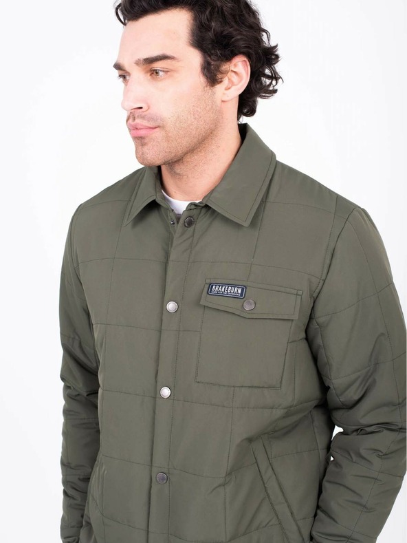 Brakeburn Мъжко леко яке с риза в цвят каки Brakeburn