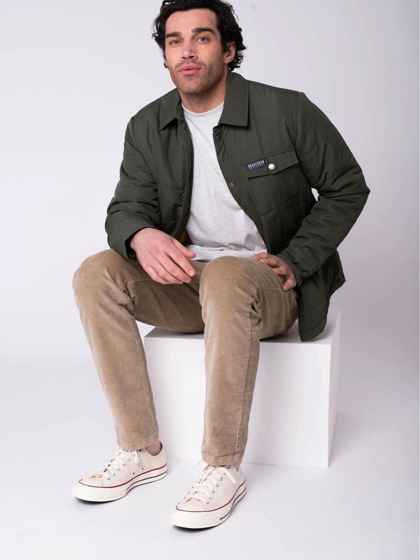 Brakeburn Мъжко леко яке с риза в цвят каки Brakeburn