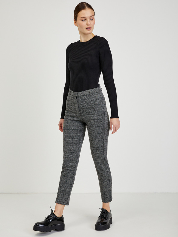 Orsay Сив дамски къс панталон на каре ORSAY