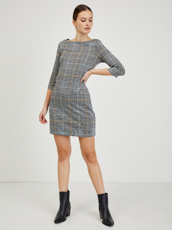 Orsay Сива дамска рокля на каре ORSAY