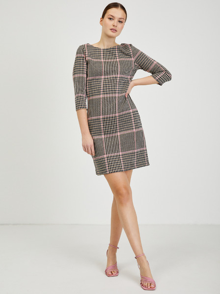 Orsay Розово-черна дамска рокля на каре ORSAY