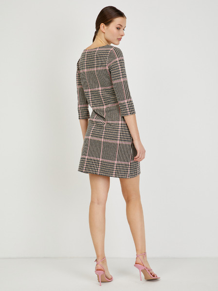 Orsay Розово-черна дамска рокля на каре ORSAY