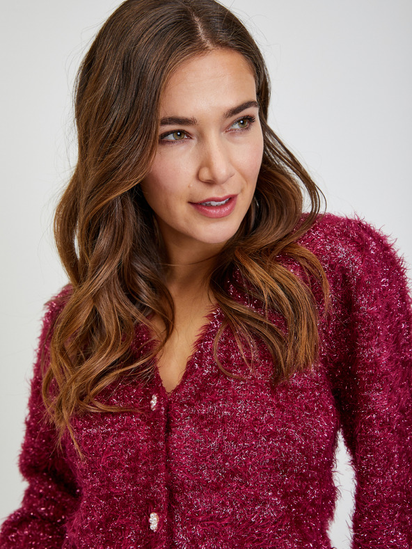 Orsay Винена дамска жилетка с метални влакна ORSAY