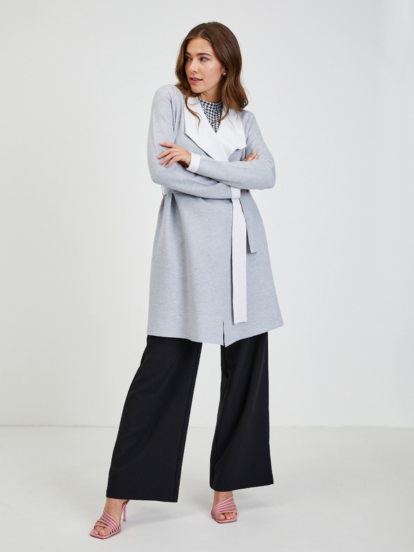 Orsay Светлосива дамска жилетка с връзки ORSAY