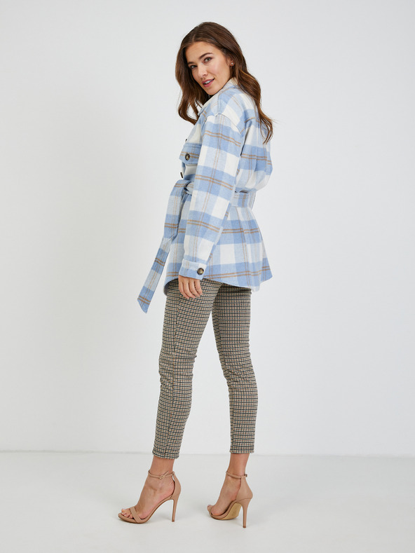 Orsay Бяло-синьо дамско сако на каре с връзки ORSAY