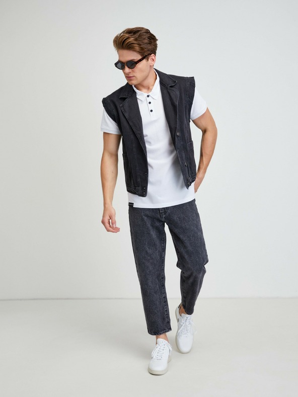 ALPINE PRO Бяла мъжка поло риза Alpine Pro Sedar