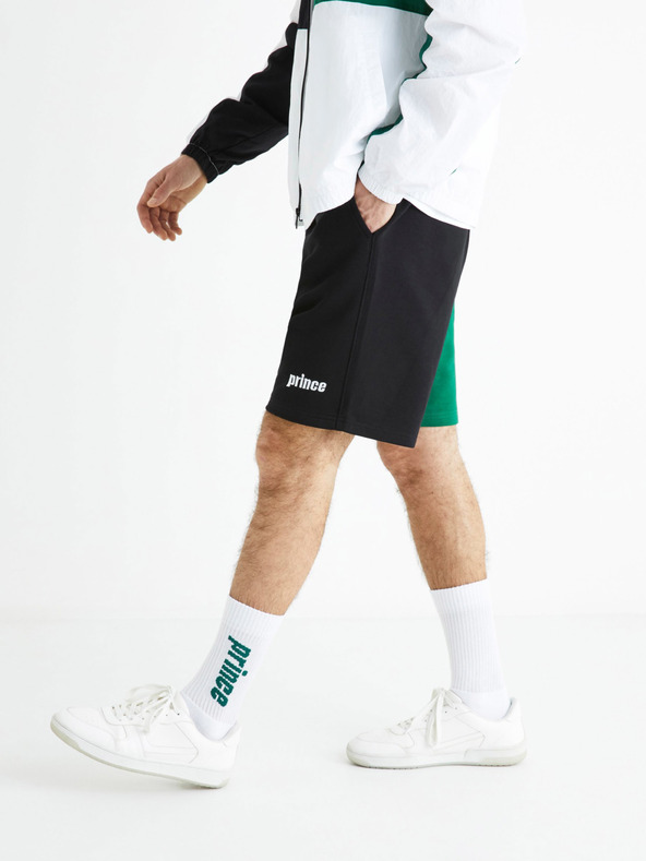 Celio Черно-зелени мъжки спортни къси панталони Celio Prince
