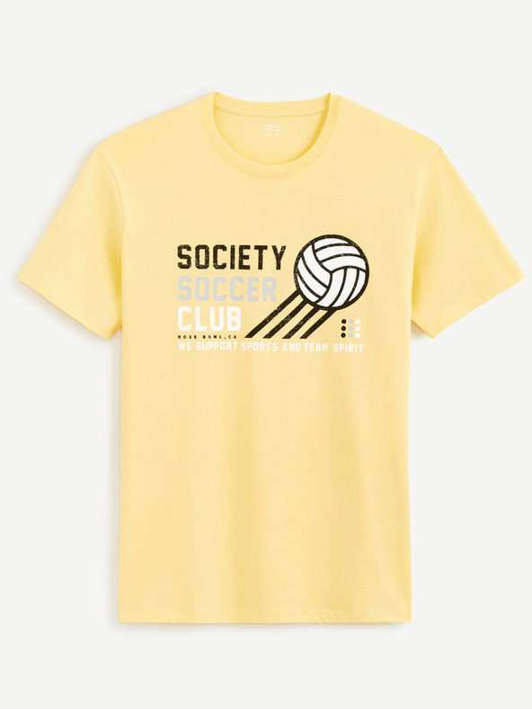 Celio Жълта тениска с щампа Celio Besporto