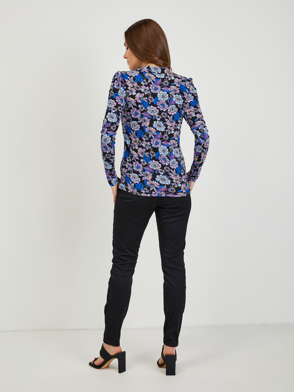 Orsay Виолетово-черна дамска цветна тениска ORSAY