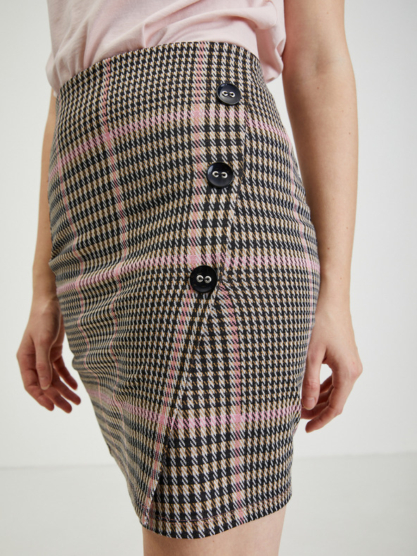 Orsay Розово-черна дамска пола по тялото с десен ORSAY