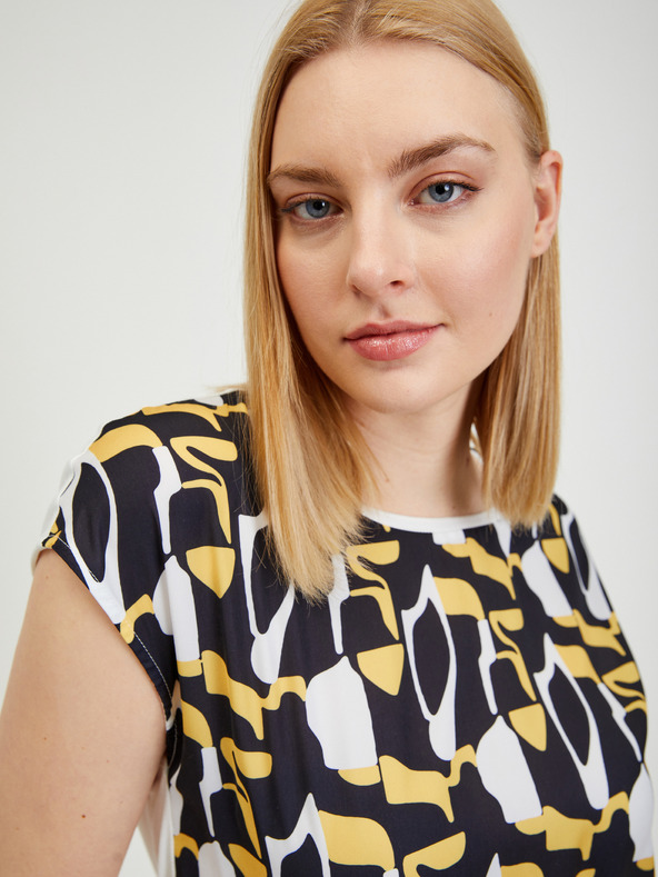 Orsay Жълто-синя дамска тениска с десен ORSAY