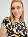Orsay Жълто-синя дамска тениска с десен ORSAY