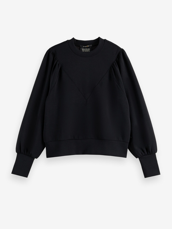 Scotch & Soda Черен дамски суитчър с балонни ръкави Scotch & Soda