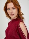 Orsay Винена дамска рокля-пуловер с изрязан детайл ORSAY