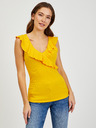Orsay Жълта дамска тениска с волани ORSAY