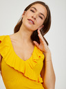 Orsay Жълта дамска тениска с волани ORSAY