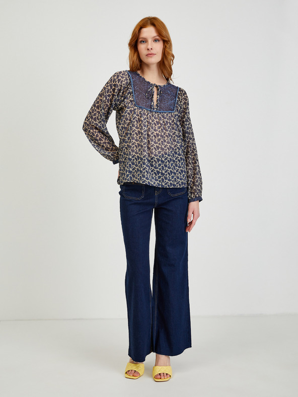 Orsay Тъмносиня дамска блуза с десен ORSAY