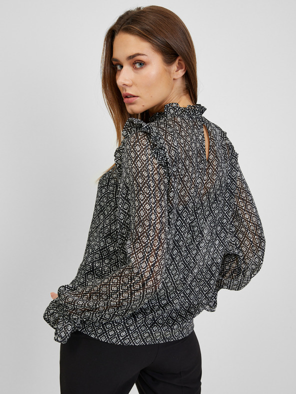 Orsay Черна дамска блуза с десен ORSAY