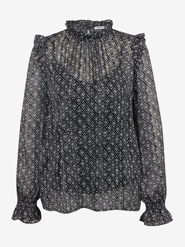 Orsay Черна дамска блуза с десен ORSAY