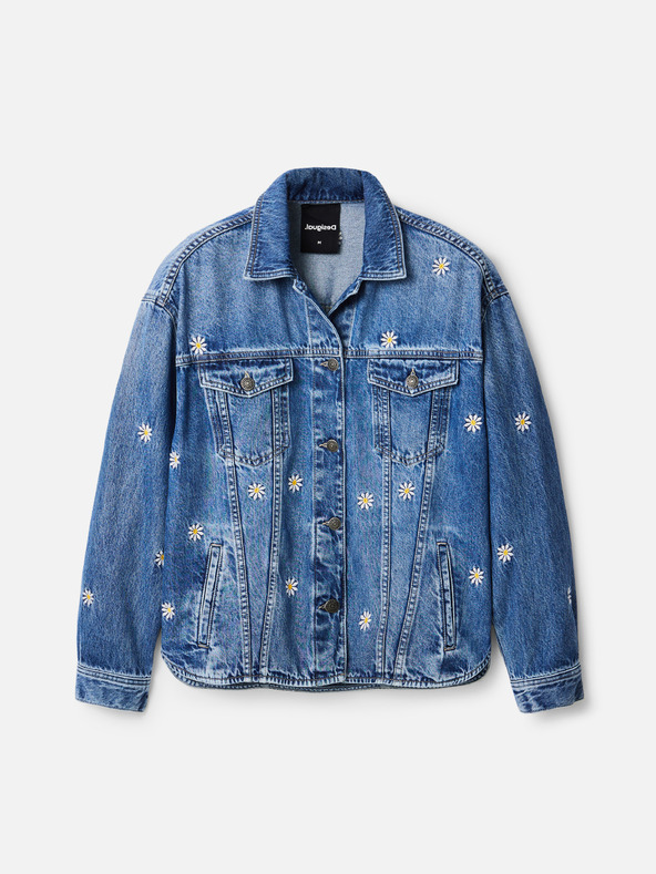 Desigual Синьо дамско дънково яке с шарки Desigual Aramis