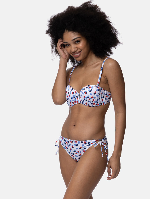 DORINA Бяло дамско долнище на бикини с точки DORINA Antibes