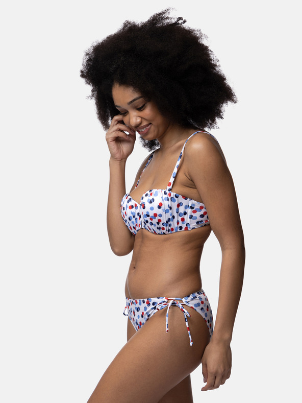 DORINA Бяло дамско долнище на бикини с точки DORINA Antibes