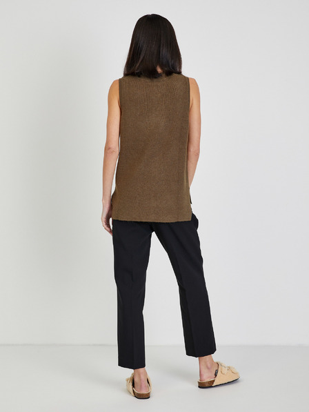 Vila VILA Ril Кафява дамска жилетка с пуловер