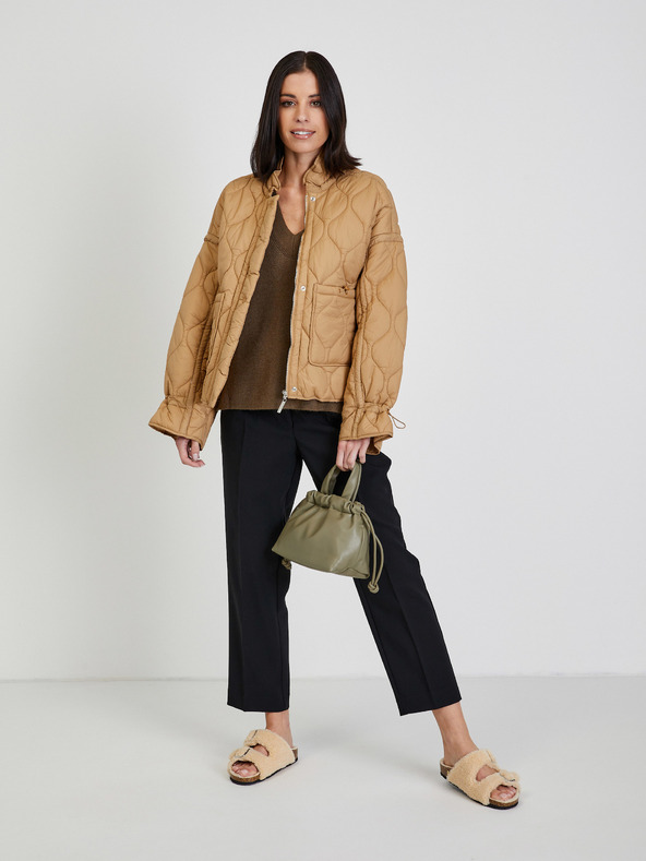 Vila VILA Ril Кафява дамска жилетка с пуловер