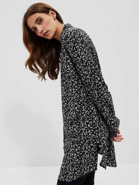 Moodo Черна дамска риза с шарка Moodo
