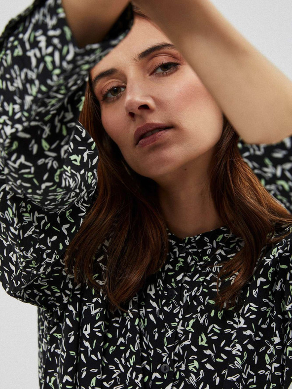 Moodo Черна дамска риза с шарка Moodo