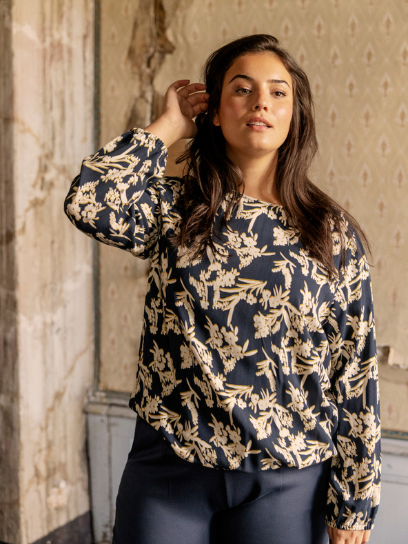 Fransa Бяла и синя флорална блуза Fransa